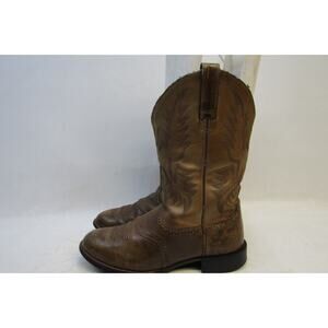Ariat Mens Size 9 D Brown Leather Stockman Cowboy Western Boots
